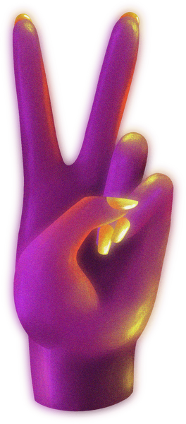 Dreamy Escapism Peace Hand Sign 